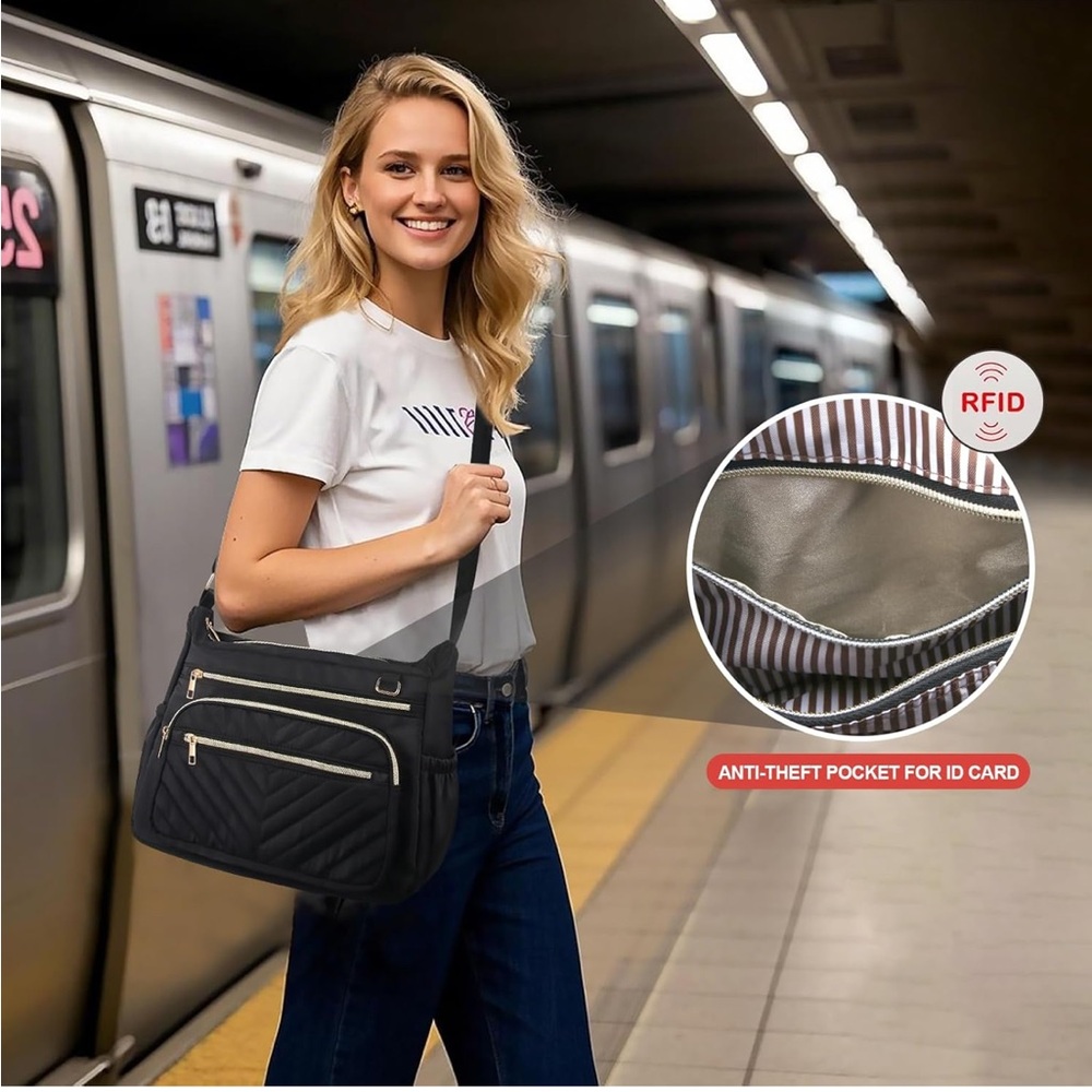 Crossbody Travel purse, Large RFID Anti-Theft Shoulder Crossbody Bag /703-9 - Picture 5 of 8